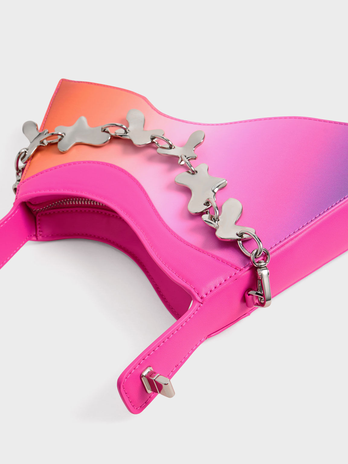 Verity Chain-Link Sculptural Bag, Holographic, hi-res