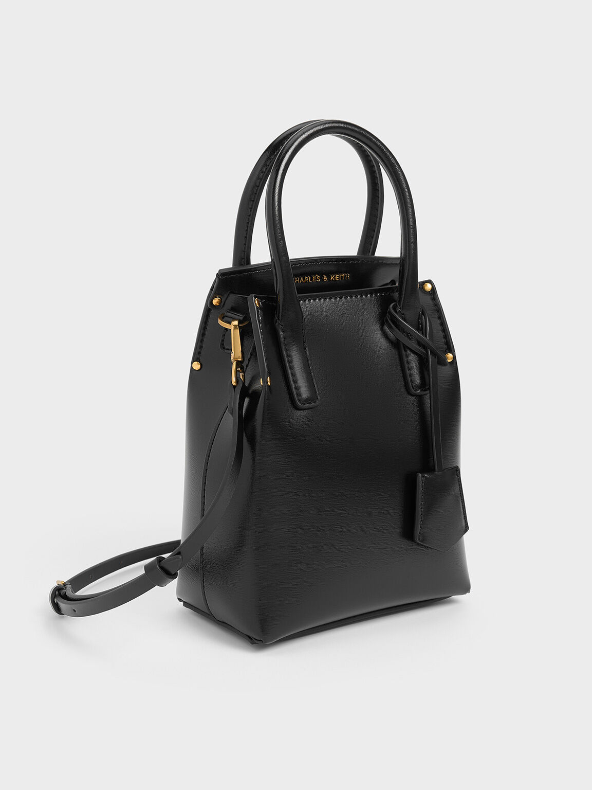 Rene Elongated Top Handle Bag Black