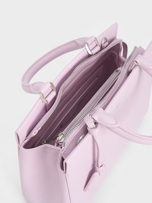 Mirabelle Structured Handbag, Lilac, hi-res