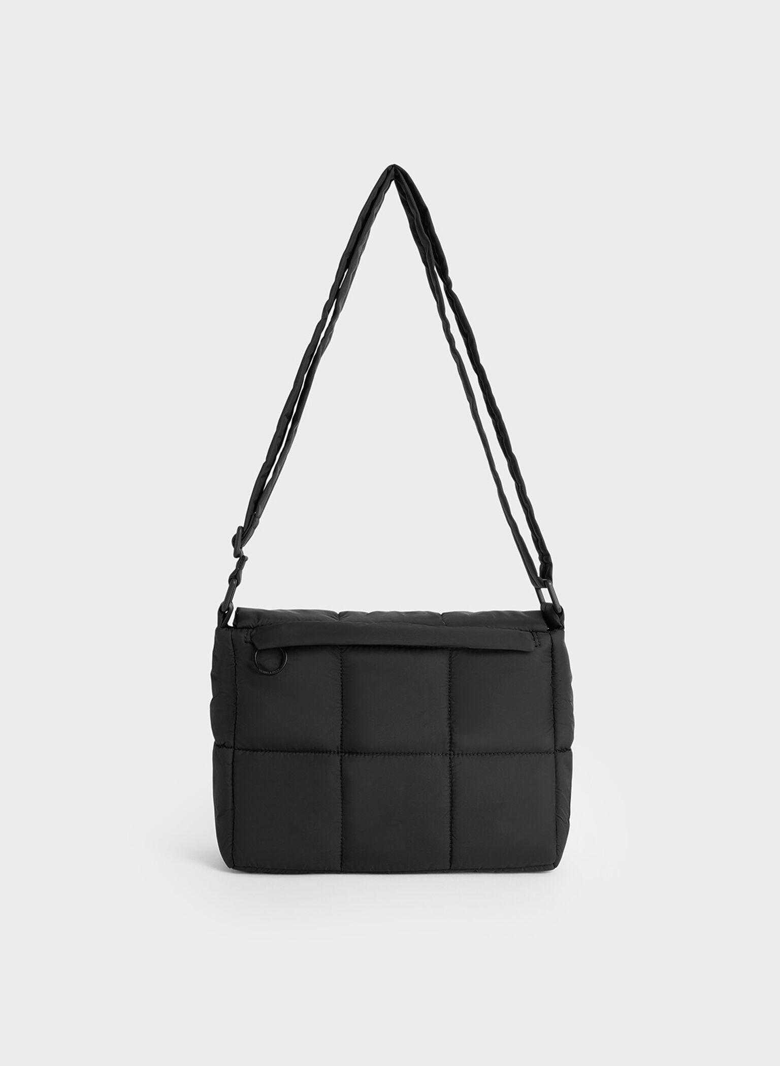 Mini Errya Nylon Quilted Puffy Crossbody Bag, negro azabache, hi-res