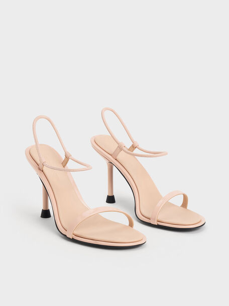 Stiletto-Heel Ankle-Strap Pumps, Blush, hi-res