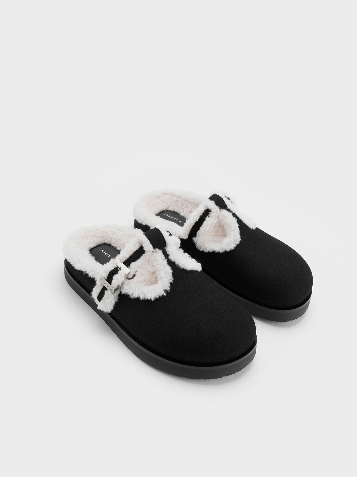 Fur trimmed mules top