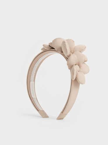 Nude Flower-Embellished Hair Band - CHARLES & KEITH US