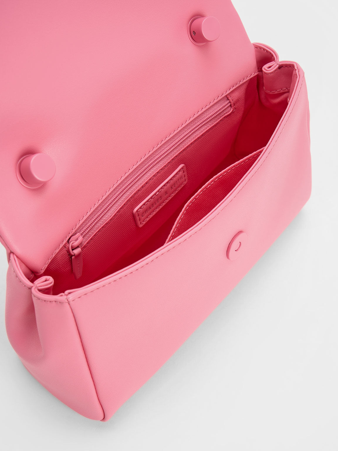 Pink Curved Handle Shoulder Bag CHARLES KEITH SG