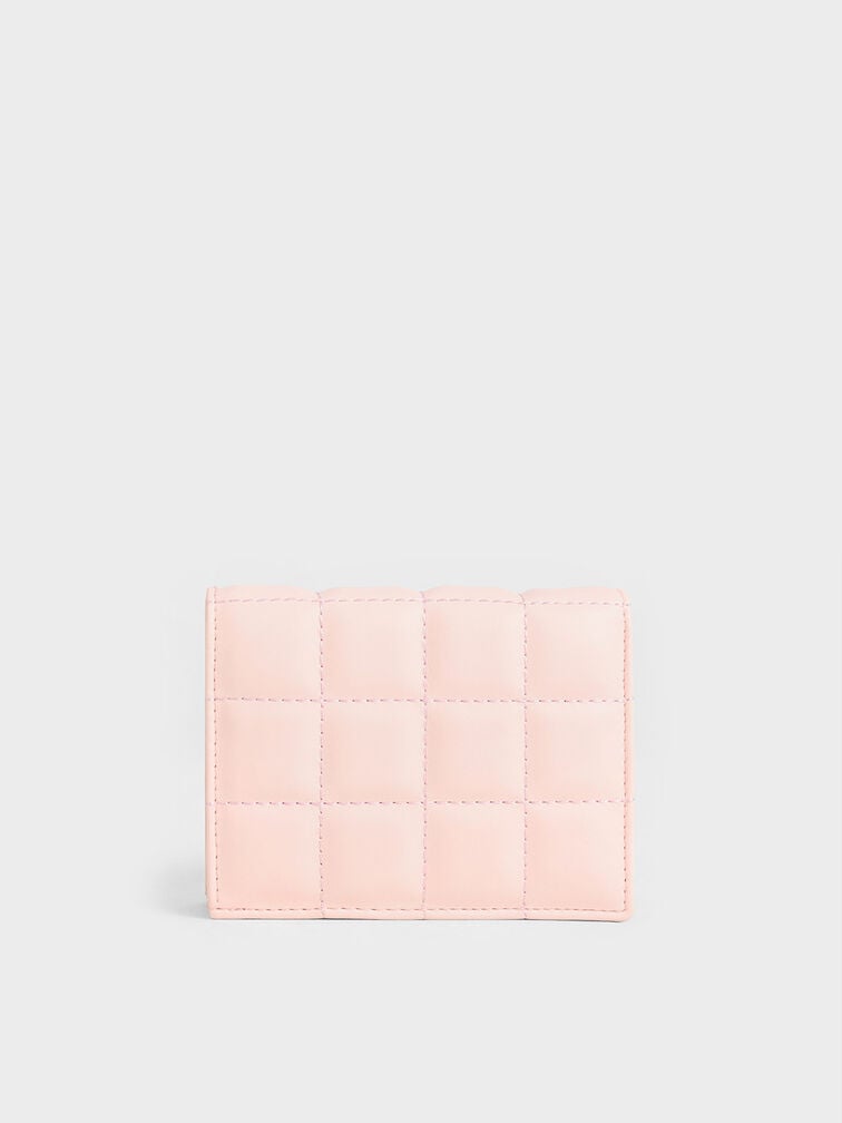 Cassia Quilted Chain-Handle Mini Wallet, Light Pink, hi-res