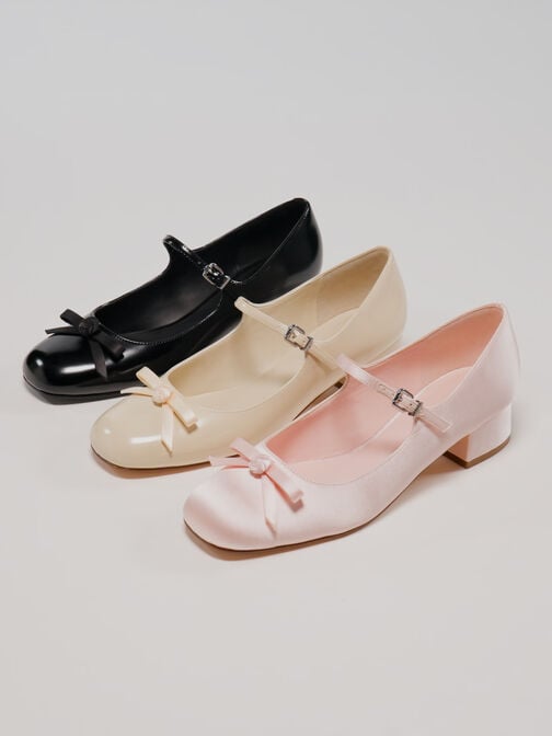 Kelis Rose-Bow Mary Jane Pumps, Beige, hi-res
