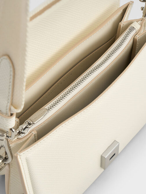 Kay Front Flap Crossbody Bag, Cream, hi-res