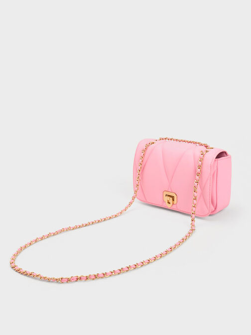 Pink Ruched Nylon Bum Bag - CHARLES & KEITH US