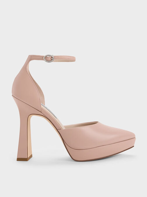 Ankle Strap D'Orsay Pumps, Nude, hi-res