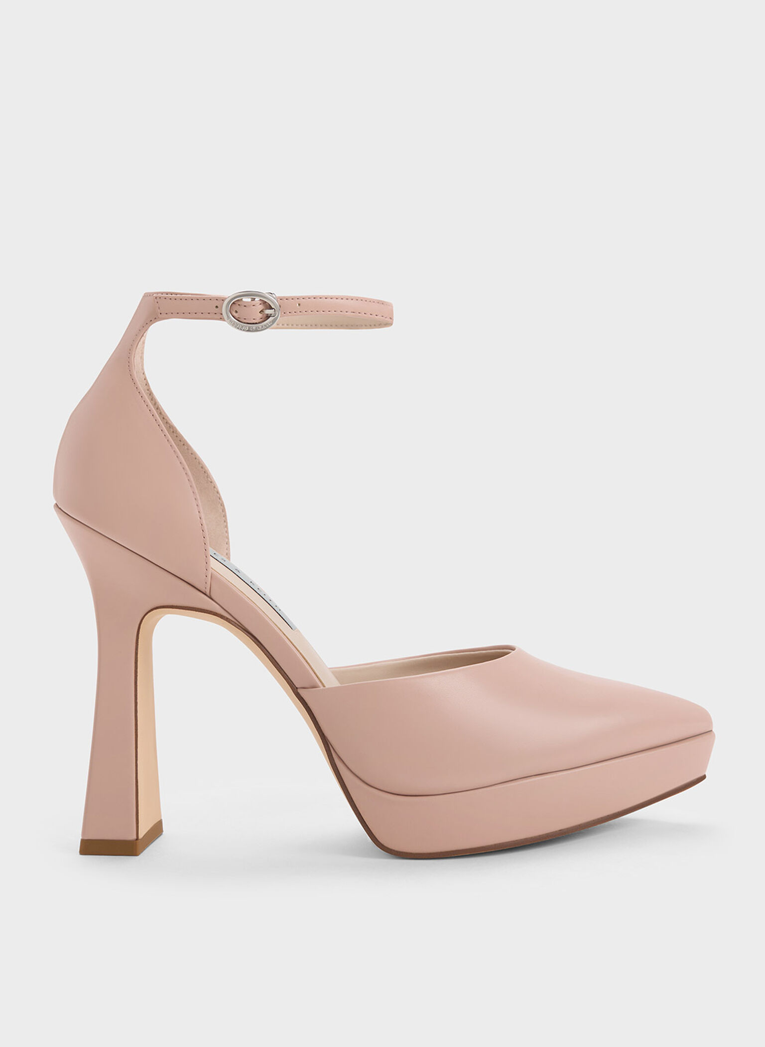 Nude Ankle Strap D'Orsay Pumps - CHARLES & KEITH MY