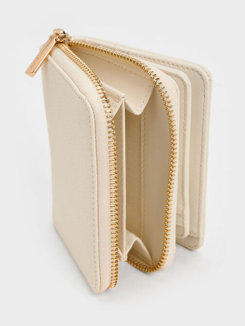 Zip-Around Small Wallet, Cream, hi-res