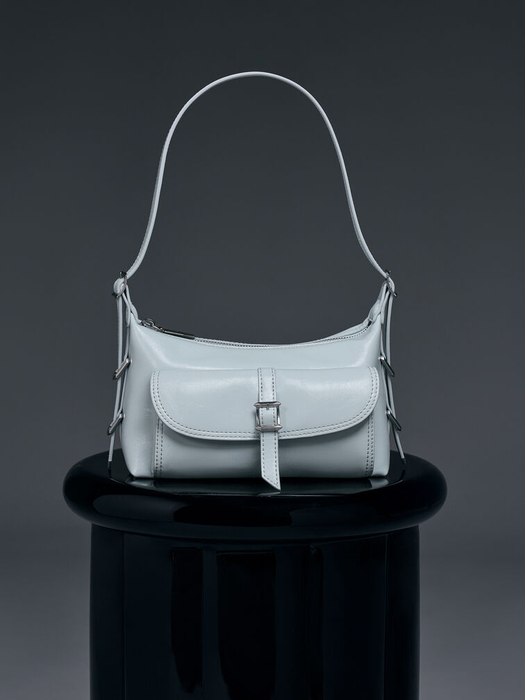 Mini Bryna Belted Hobo Bag, Sea Salt Blue, hi-res