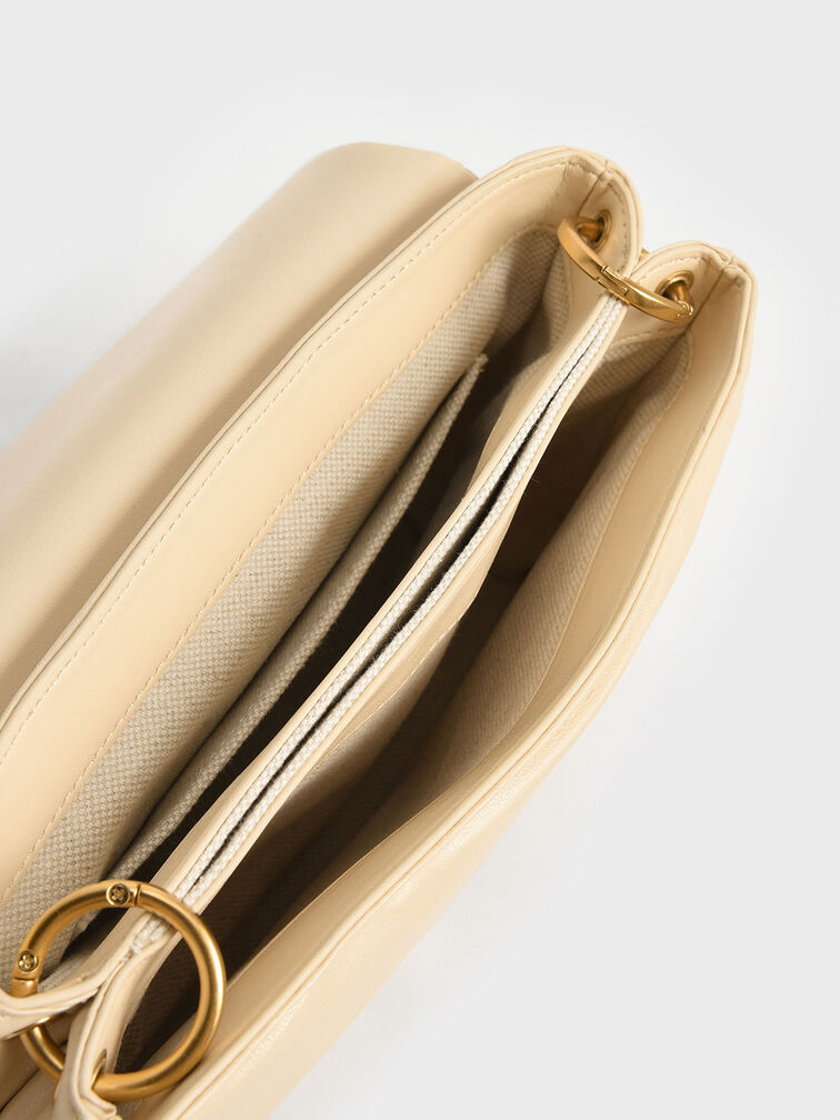 Bea Braided Chain Handle Bag, Beige, hi-res