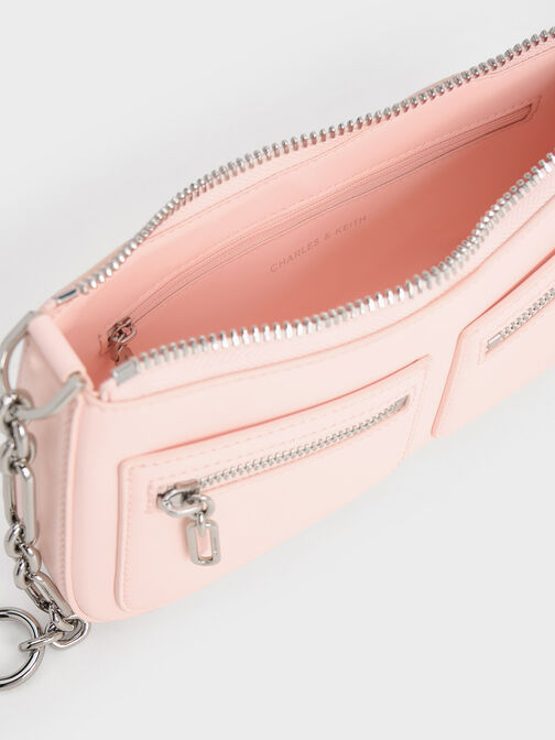 Chain-Strap Shoulder Bag, Light Pink, hi-res