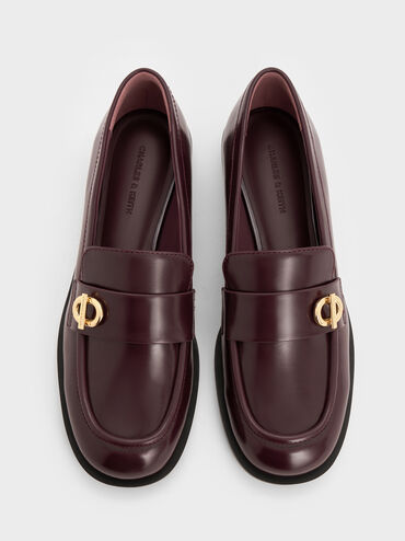 Marley Metallic-Accent Loafers, Burgundy, hi-res