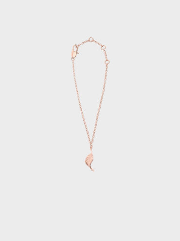 Leaf Bead Bracelet, Rose Gold, hi-res