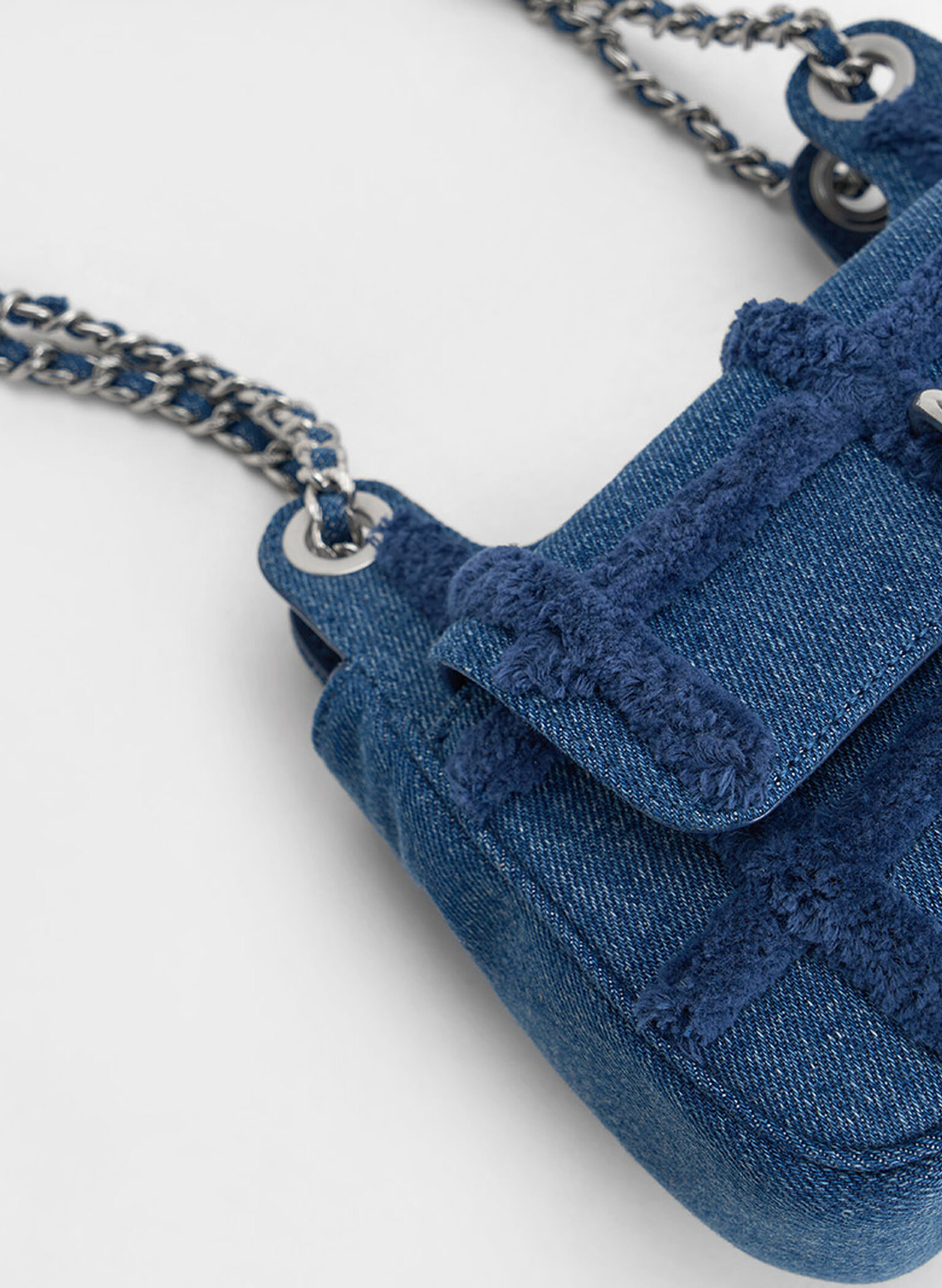 Suki Denim Padlock Shoulder Bag, Denim Blue, hi-res