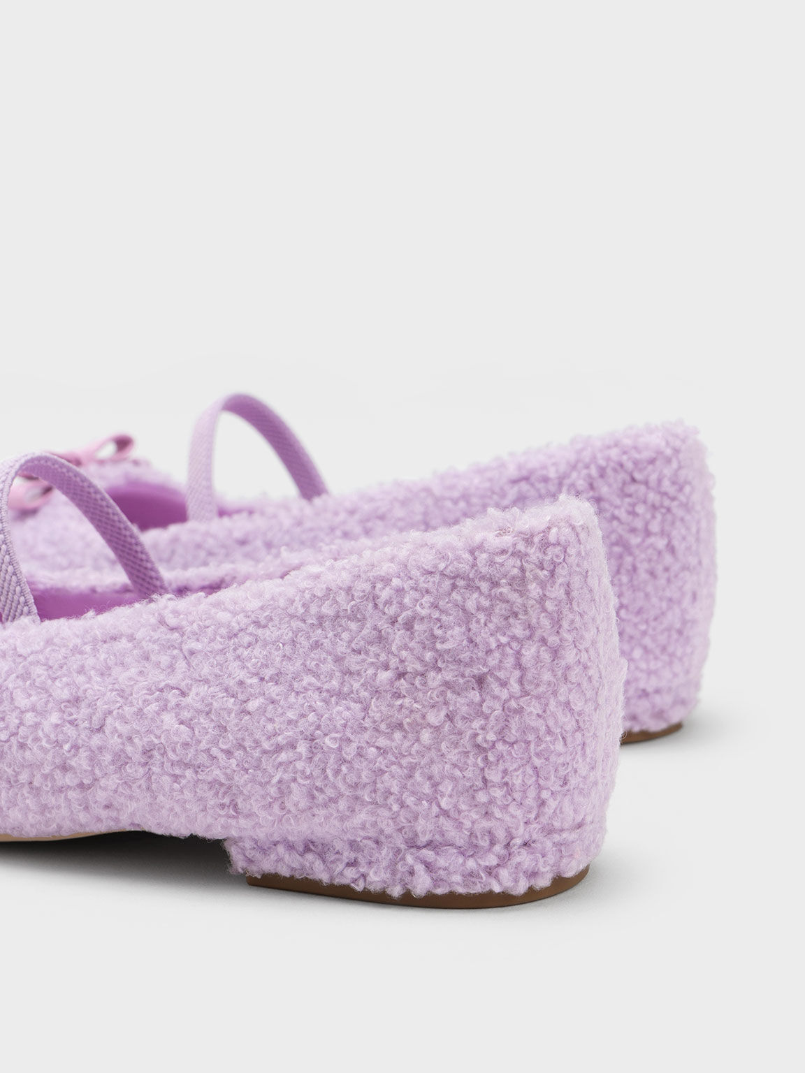 Girls' Judy Hopps Furry Bow Ballerinas, Lilac, hi-res