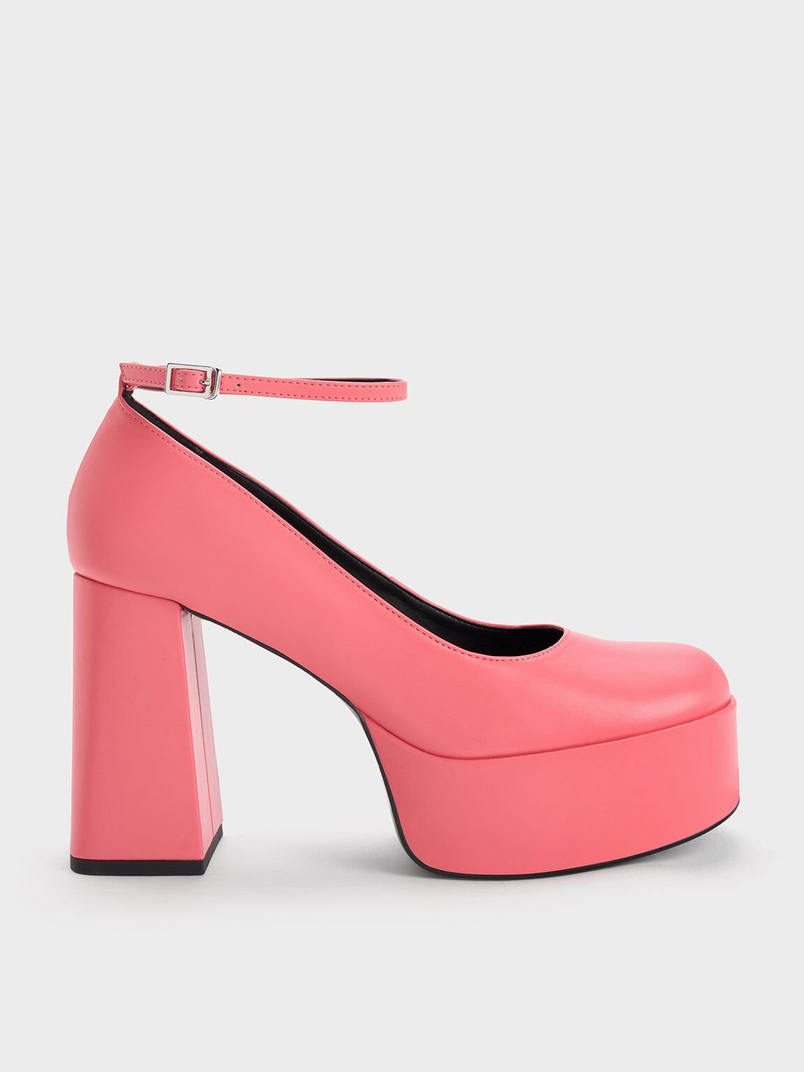 Zapatos de Plataforma y Correa al Tobillo, Pink, hi-res
