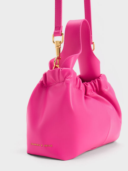 Ally Ruched Slouchy Bag, Fuchsia, hi-res