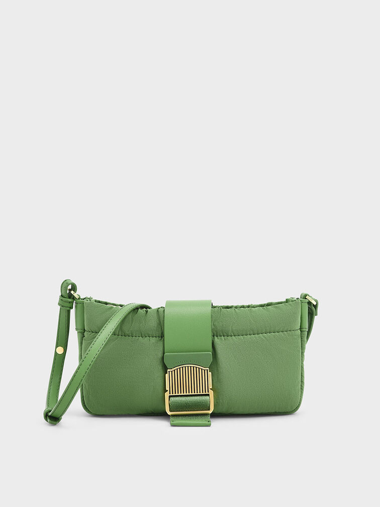 Aspen Ruched Phone Pouch, Green, hi-res