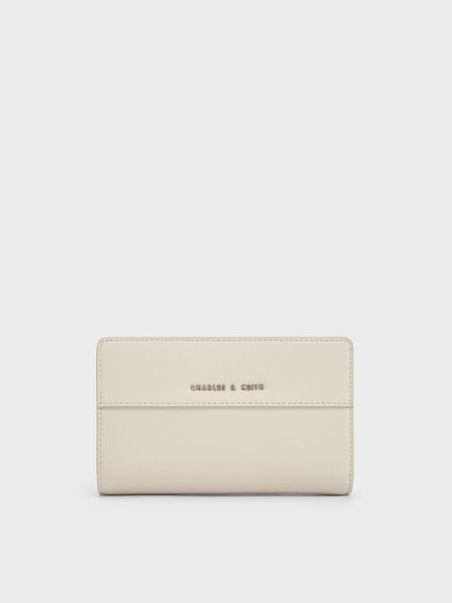 Top-Zip Short Wallet, Light Grey, hi-res