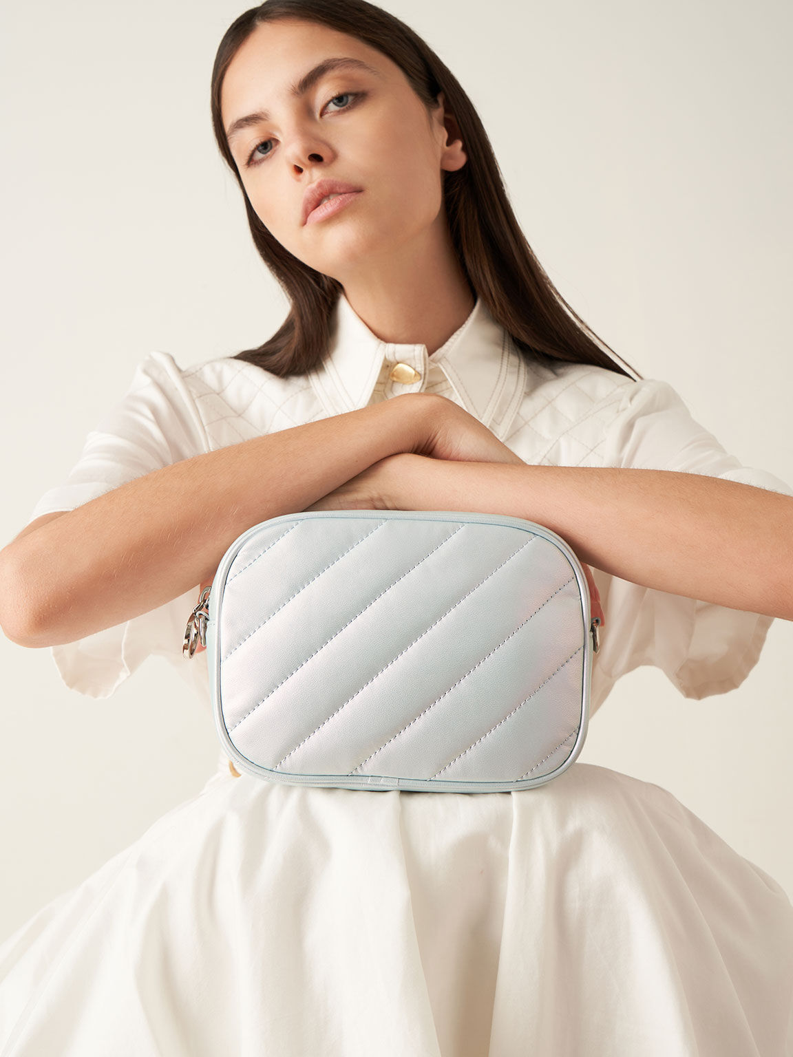 Chailly Panelled Crossbody Bag & Pouch, Peacock, hi-res