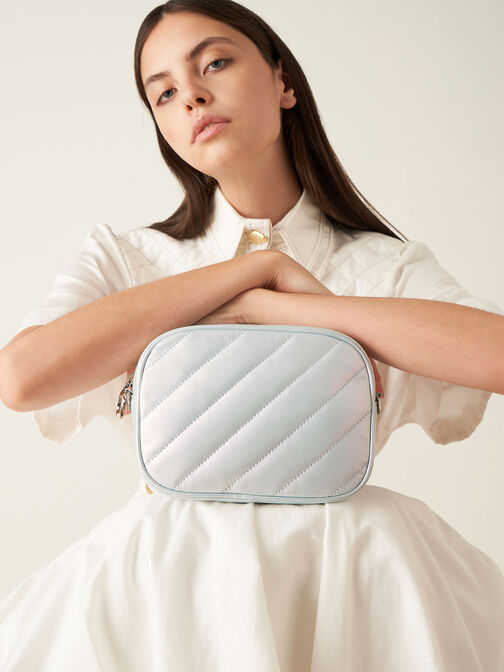 Chailly Panelled Crossbody Bag & Pouch, Peacock, hi-res