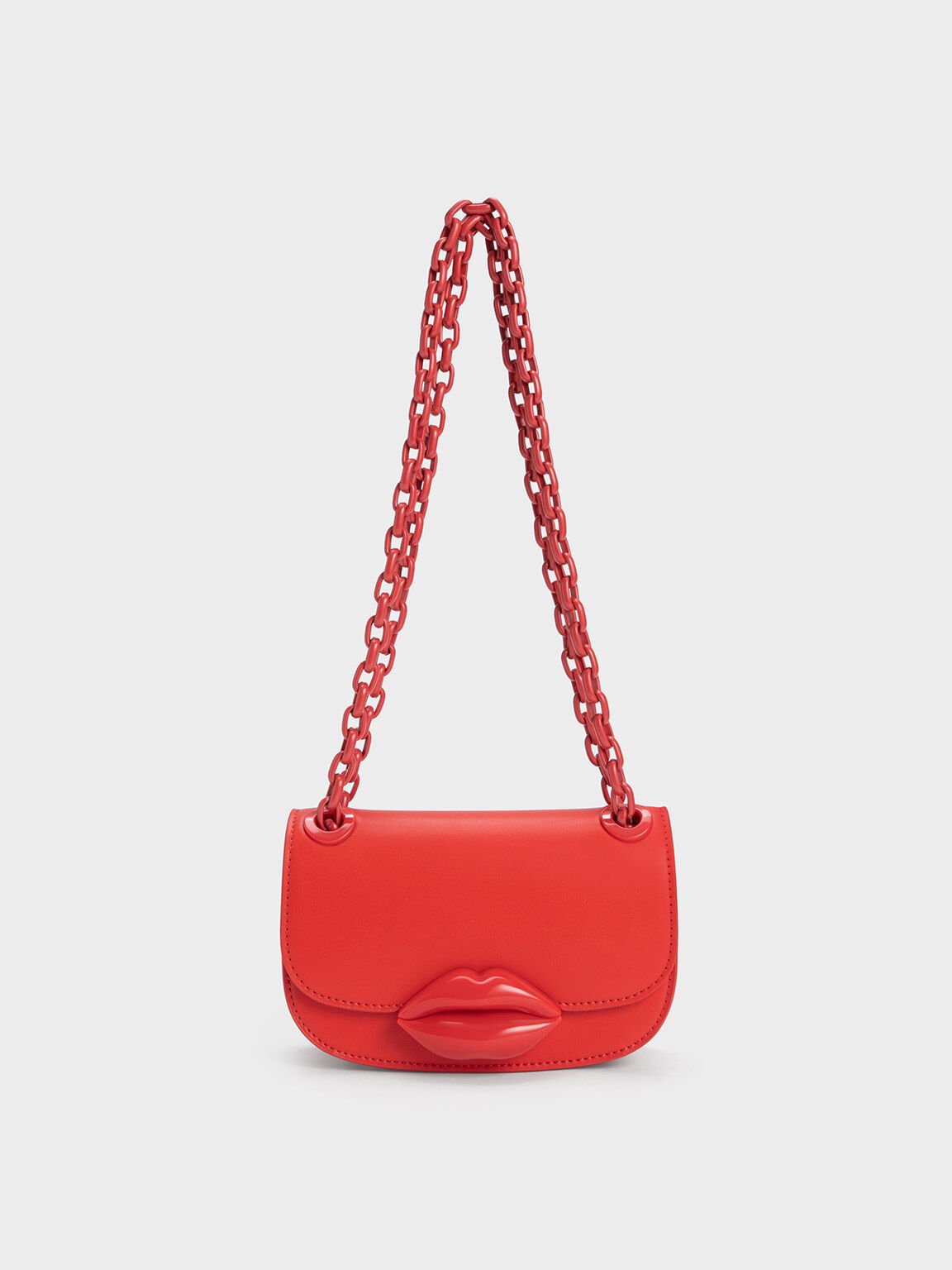 Mini Kiss Lip Motif Bag, Red, hi-res