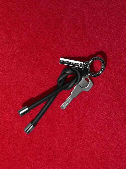 Knotted Rope Charm, Noir, hi-res
