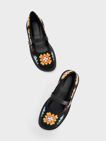 Fable Crochet & Leather Mary Janes, Multi, hi-res