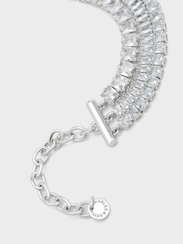 Pulsera de cristal, Plateado, hi-res