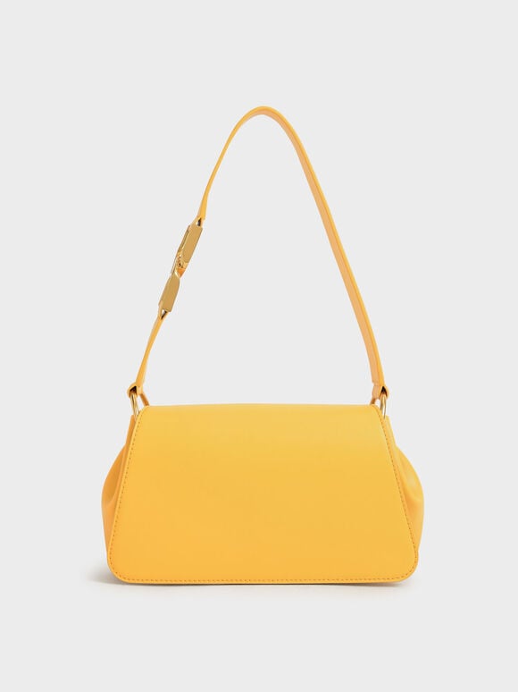 Esme Buckle Detail Shoulder Bag, Mustard, hi-res