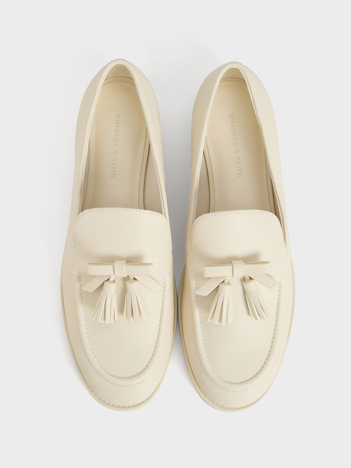 Bow Tassel Loafers Chalk