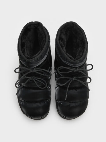 에건 나일론 퍼피 앵클 부츠, 블랙 텍스처드, hi-res