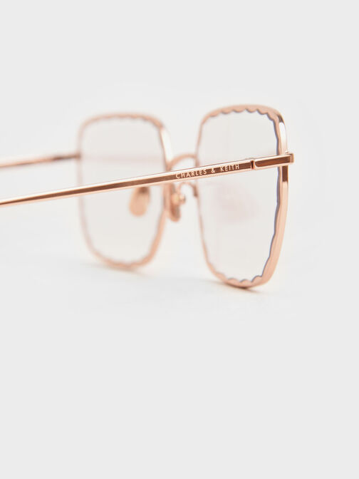 Scallop Trim Butterfly Sunglasses, Pink, hi-res