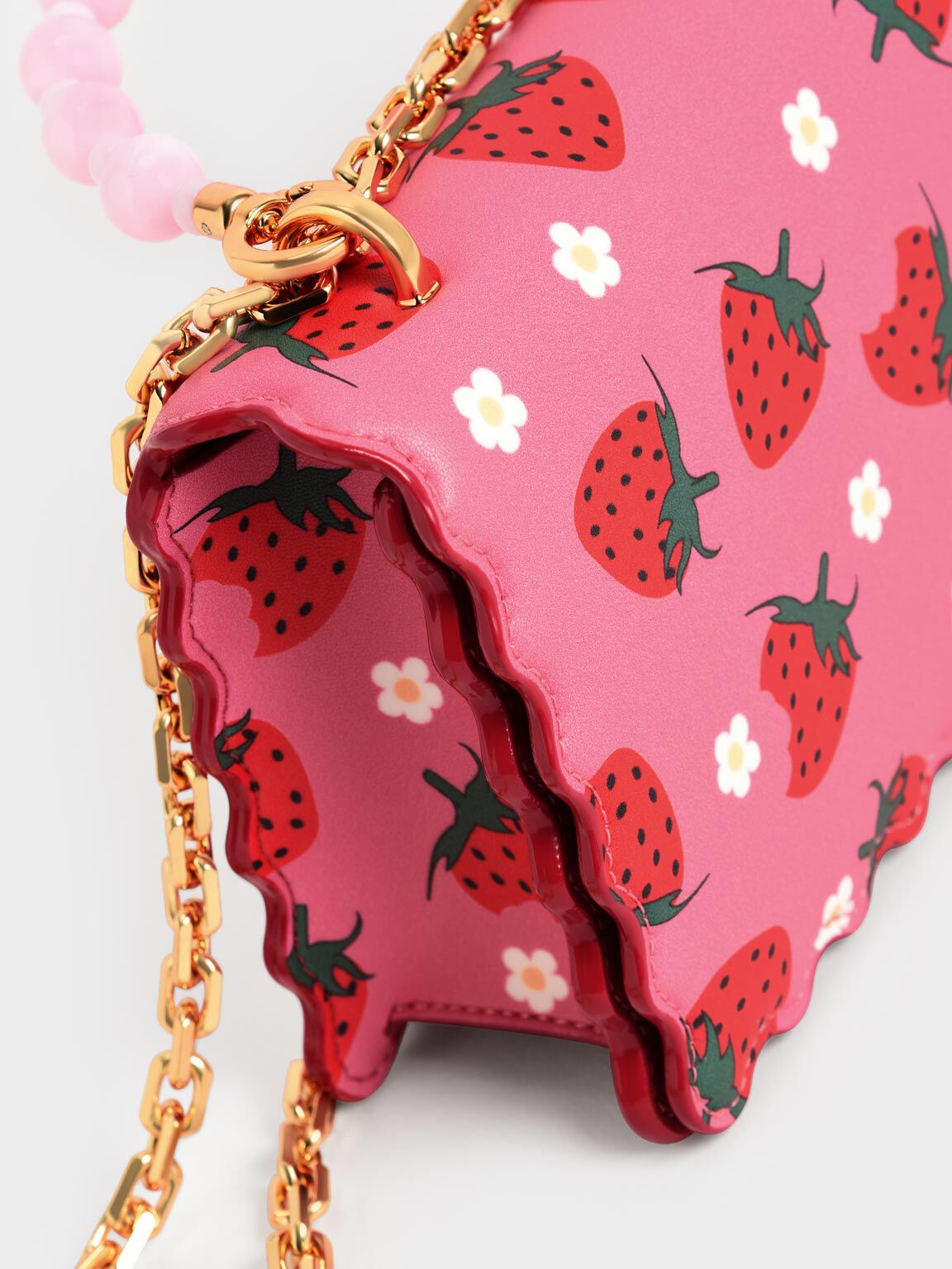 Rowan 草莓串珠鍊條包, 粉紅色, hi-res