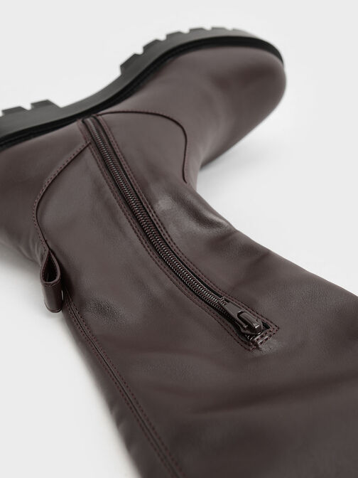 Knee-High Boots, Dark Brown, hi-res