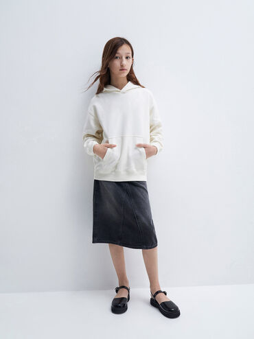 Girls' Ankle-Strap Flats, Black Box, hi-res