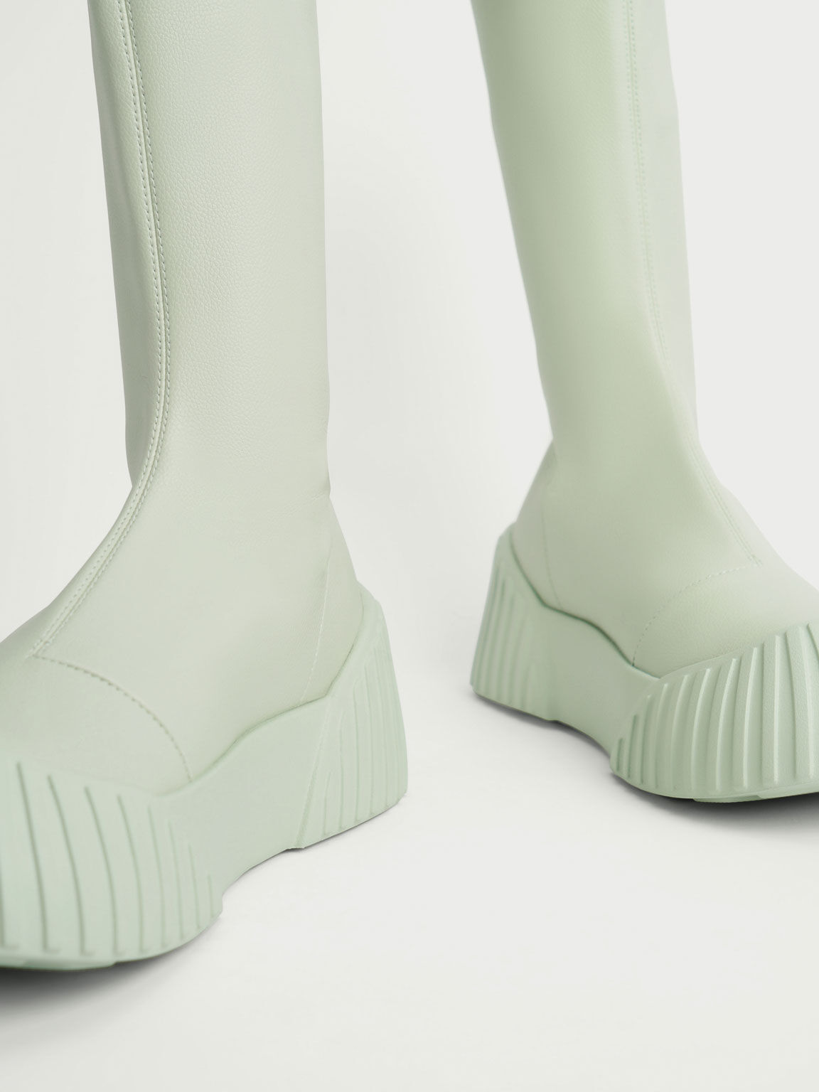 Adrian Chunky Sole Calf Boots, Light Green, hi-res