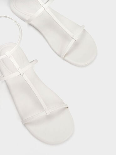 Recycled Polyester Gladiator Sandals, White, hi-res