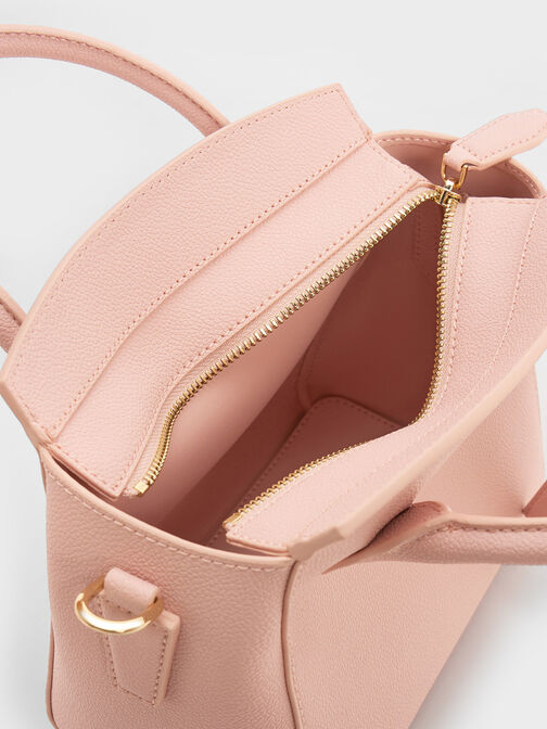 Harper Structured Top Handle Bag, Pink, hi-res