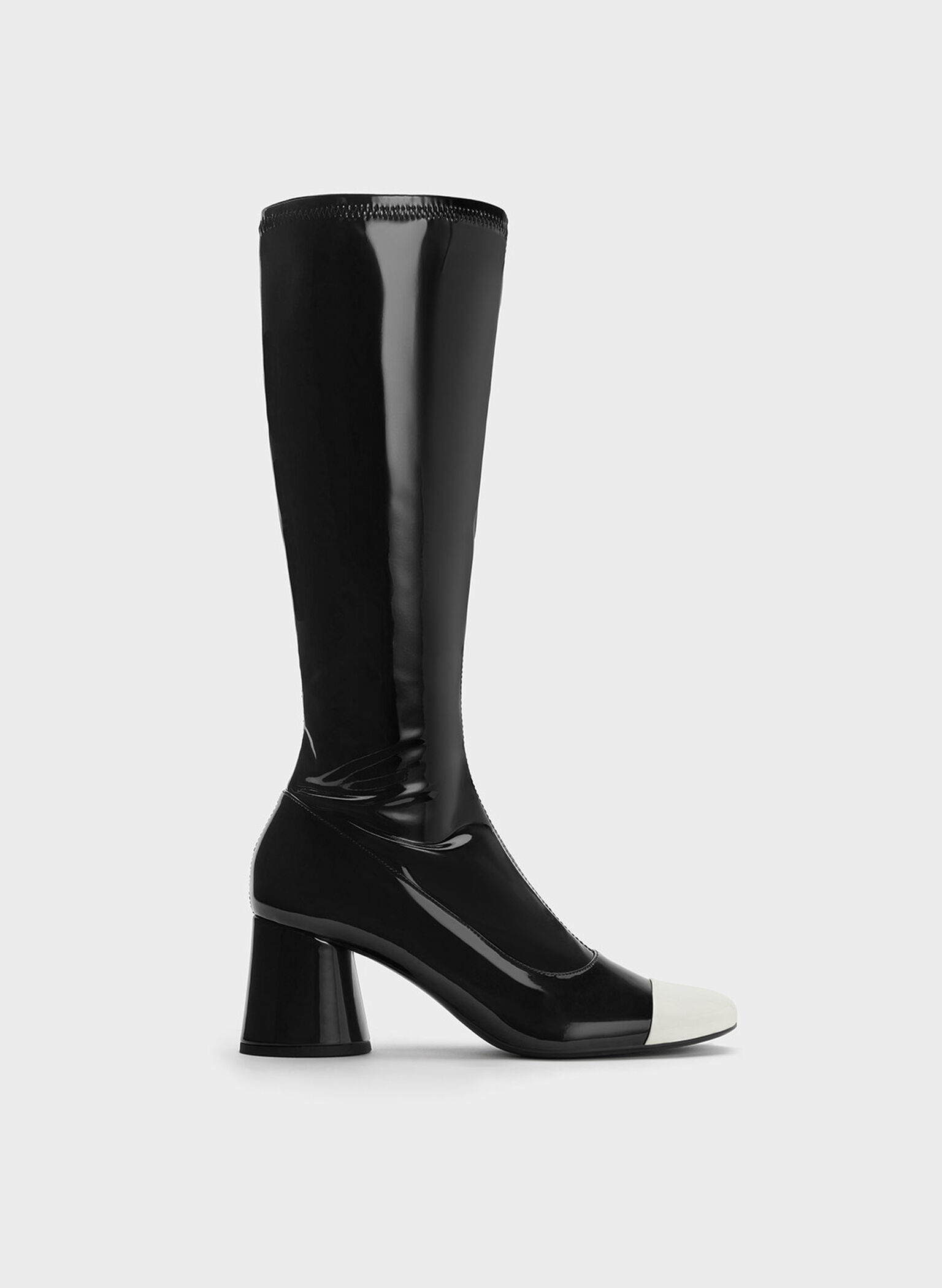 Multicoloured Coco Two-Tone Knee-High Boots - CHARLES & KEITH US
