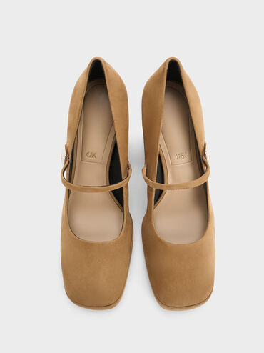 Mary Janes Jyll de ante con plataforma, Caramelo, hi-res