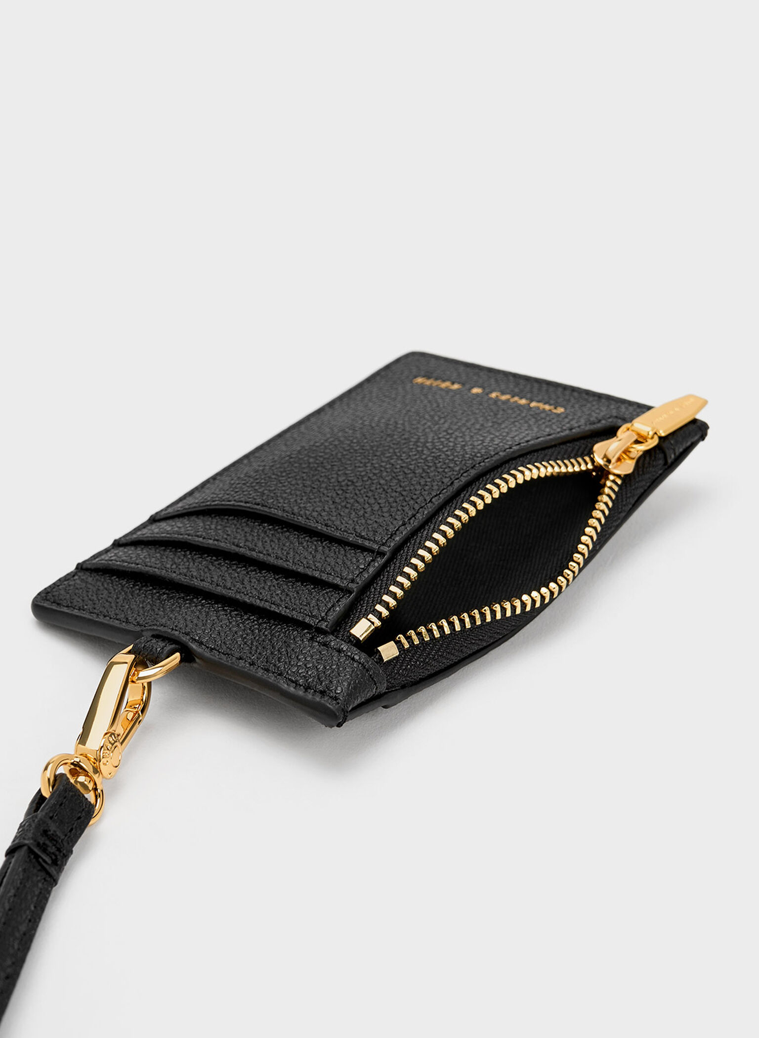 Twilia Side-Zip Card Holder, Black, hi-res