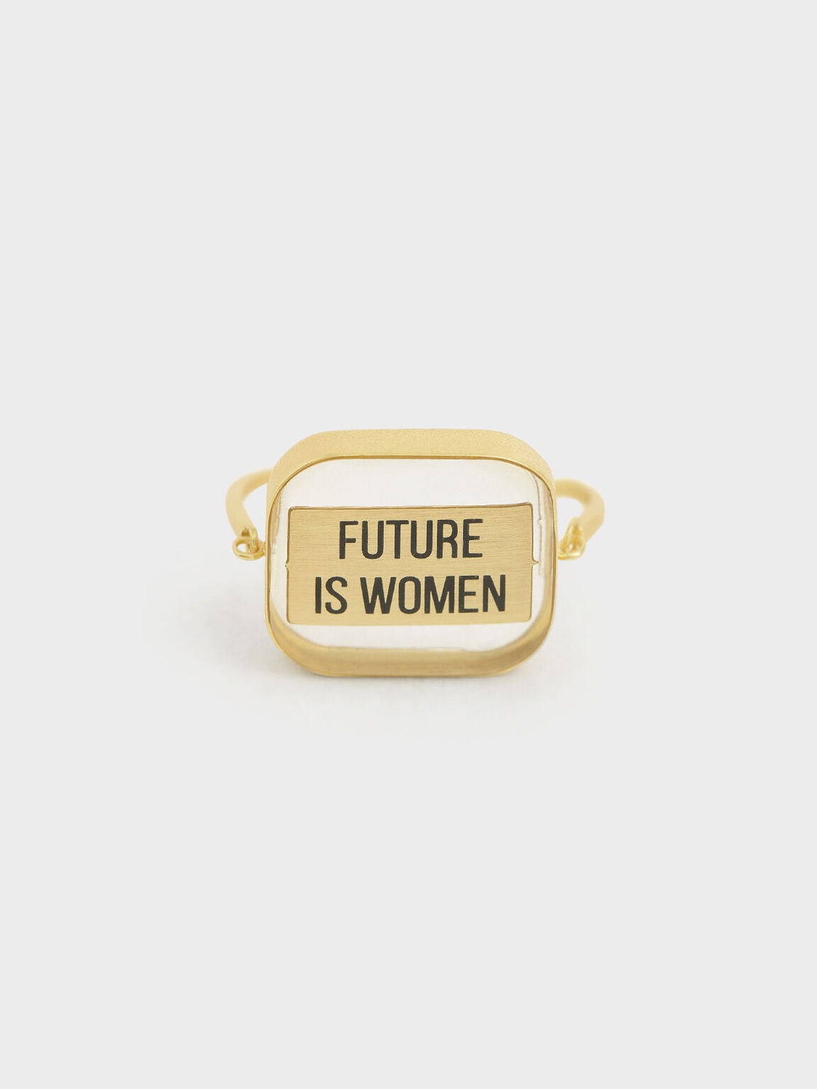 "FUTURE IS WOMEN" Acrylic Ring, Bronze, hi-res