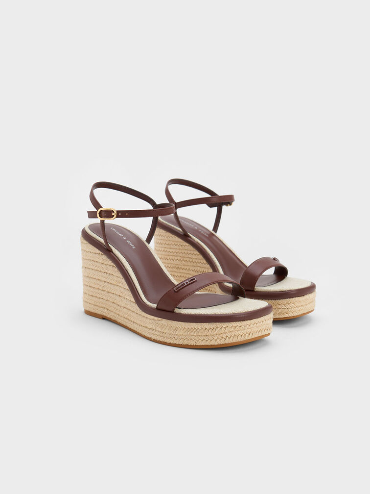 Espadrille Wedges, Brown, hi-res