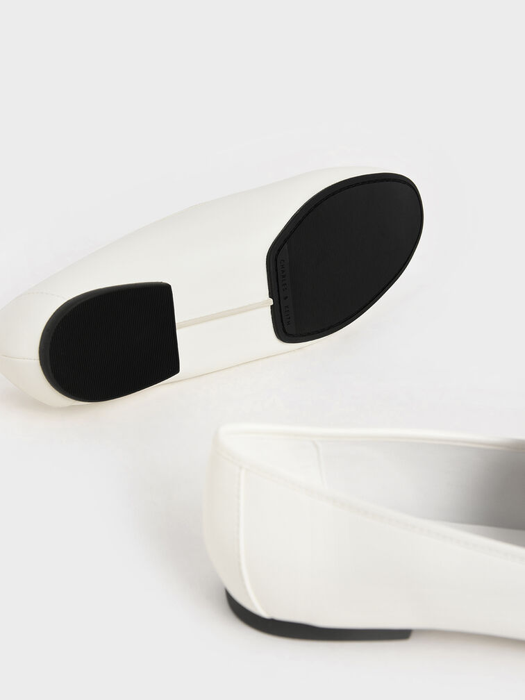 Loafer Flats, White, hi-res