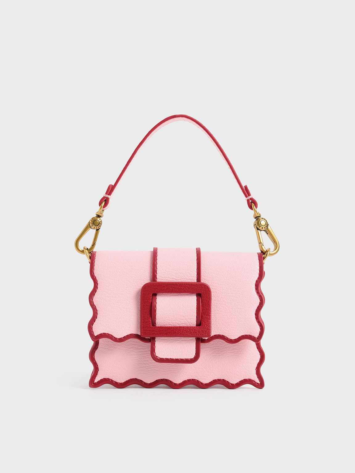 Waverly Scallop-Trim Mini Bag, Pink, hi-res