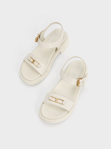 Gabine Leather Sandals, Chalk, hi-res